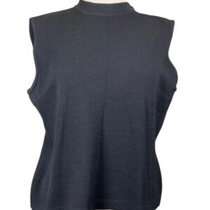 St John Classics Black Textured Knit Sweater Vest Size M
